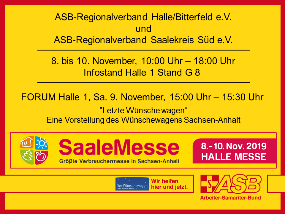 Der ASB RV Halle/Bitterfeld e.V. auf der Saale Messe 2019