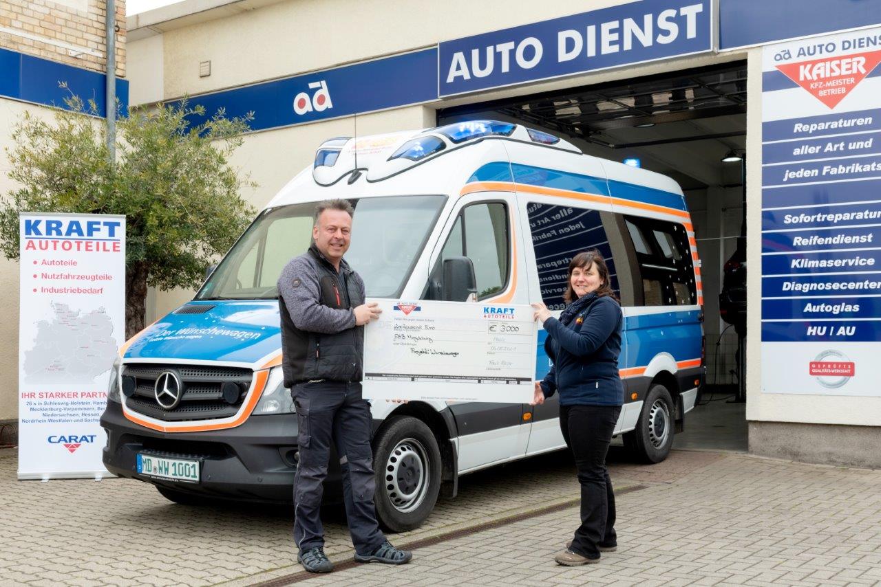 ad AUTO DIENST Kaiser unterstützt den Wünschewagen Sachsen-Anhalt